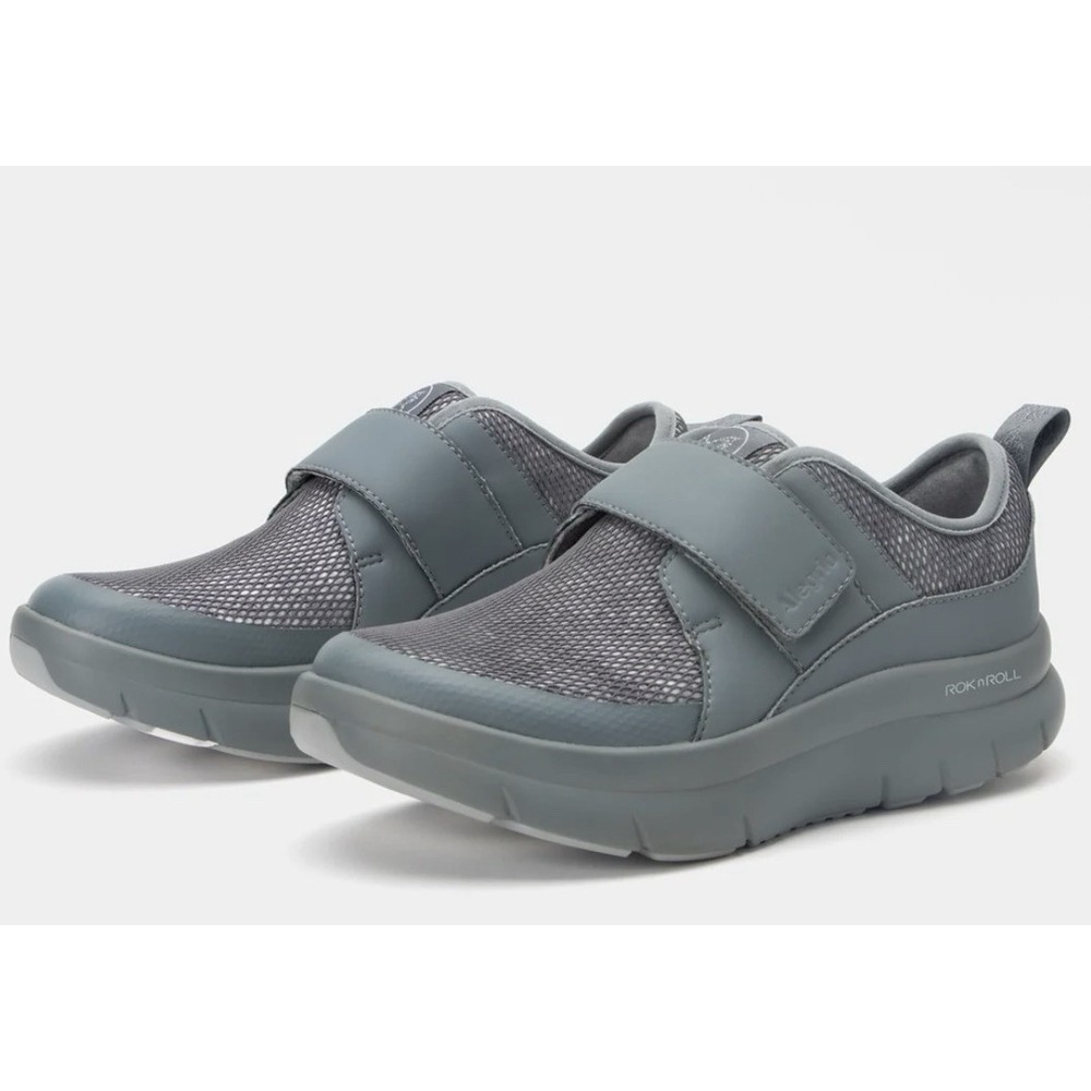 Alegria Women EU39 US9 "Double Trouble" Hook & Loop Shoes Ashes Gray Rock n Roll